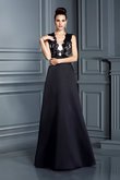 Satin Spaghetti Träger Bodenlanges Attraktives Ballkleid mit Reißverschluss