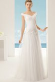 Robe de mariée spécial avec manche courte d'epaule ecrite de traîne courte fermeutre eclair