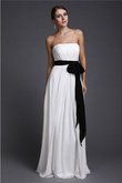 Vestido de Dama de Honor de Corte Recto de Fajas de Escote sin tirantes de Largo