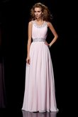 Robe de bal longue naturel de princesse avec chiffon avec perle