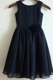 Ärmelloses A-Linie Chiffon Bodenlanges Blumenmädchenkleid mit Reißverschluss