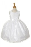 Robe de cortège enfant col u profond avec fleurs ligne a manche nulle