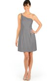 Vestido de Dama de Honor de Corte-A de Un sólo hombro de Corto con Bolsillos