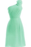 Robe demoiselle d'honneur naturel plissé bref avec chiffon fermeutre eclair