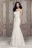 Robe de mariée elégant impressioé avec zip avec nœud à boucles ceinture