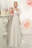 Robe de mariée manche nulle entrecroisé gaine avec chiffon