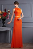 Normale Taille Reißverschluss Chiffon Bodenlanges Abendkleid mit Schleife