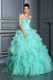 Abito Quinceanera Ball Gown Allacciato Lungo Cuore A Terra