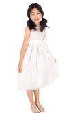 Robe de cortège enfant a-ligne avec décoration dentelle avec fleurs manche nulle