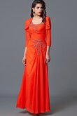 Abito da Sera con Applique in Chiffon Lungo con Perline Elegante Con Giacca