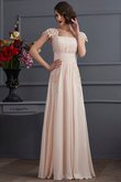 Normale Taille Chiffon A Linie Ballkleid mit Bordüre mit Kurzen Ärmeln