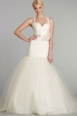 Abito da Sposa in Tulle con Fiore con Nastro Naturale in pizzo seducente