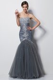 Vestido de Noche de Corte Sirena de Abalorio de Hasta el suelo de Cremallera