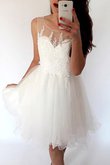 Abito Homecoming A-Line Naturale in Tulle Principessa Senza Maniche