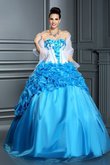 Robe de quinceanera de mode de bal de col en cœur en satin jusqu'au sol avec lacets