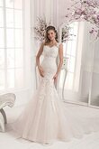 Abito da Sposa in Pizzo Senza Maniche Conotta con Cristino Coda A Strascico Corto retro