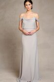 Abito da Damigella Conotta con Increspature Formale E Informale in Chiffon A Terra sogno
