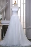 Robe de mariée naturel col u profond epaule nue d'épaule asymétrique en plage
