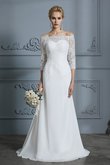 Robe de mariée en 3/4 manche de sirène charmant avec broderie simple