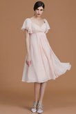 Gerüschtes Normale Taille Mini Brautjungfernkleid mit Herz-Ausschnitt mit Empire Taille