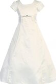 Spaghetti Träger A-Line kurze Ärmeln Blumenmädchenkleid