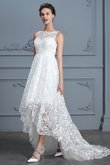 Robe de mariée avec gaze délicat plissé moderne naturel