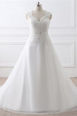 Abito da sposa con perline splendente a-line naturale a sala con applique