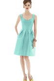 Robe demoiselle d'honneur a-ligne au niveau de genou de col en v sachet