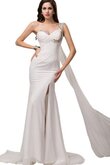 Ärmelloses Reißverschluss Meerjungfrau Stil natürliche Taile gerüschtes Abendkleid