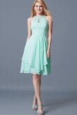 Ärmelloses A-Linie Chiffon prächtiges knielanges Brautjungfernkleid