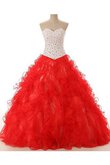 Tüll Perlenbesetztes Spitze Duchesse-Linie Herz-Ausschnitt langes Quinceanera Kleid