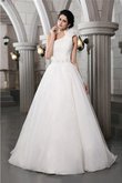 Abito da Sposa Lungo Monospalla in Organza Semplice Alta Vita