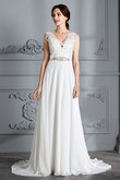 Abito da Sposa Semplice Principessa a Spiaggia in Chiffon A-Line