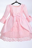 Robe de cortège enfant longue avec manche 3/4 de princesse en satin ligne a