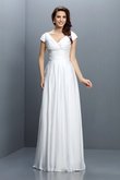 Prinzessin Chiffon Empire Taille Brautjungfernkleid mit Plissierungen mit Drapierung
