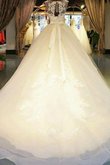 Abito da sposa favola con applique con fusciacca con perline classico allettante