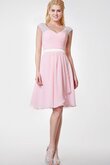 Robe demoiselle d'honneur facile ruché ligne a avec chiffon au niveau de genou