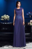 Normale Taille Reißverschluss Anständiges Bodenlanges Brautmutterkleid aus Chiffon