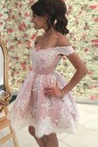 Robe fête de la rentrée naturel courte appliques de princesse en tulle