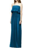 Abito da Damigella Lungo senza spalline A-Line A Terra con Increspato in Chiffon