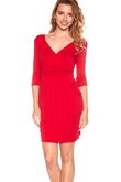 Vestido de Dama de Honor de Corte-A en Gasa de Manga de longitud 3/4 de Escote en V