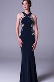 Robe de bal simple plissage noeud collant manche nulle