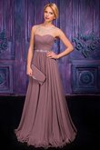 Vestido de Fiesta de Corte-A de Cremallera de Natural de Sin mangas de Hasta el suelo