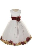 Tüll A-Linie Satin plissiertes knöchellanges Blumenmädchenkleid mit Blume