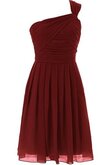 Robe demoiselle d'honneur au niveau de genou avec zip ligne a avec sans manches ruché