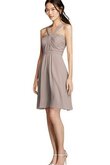 Robe demoiselle d'honneur bref plissé naturel avec sans manches en chiffon