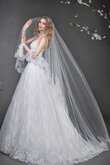 Abito da Sposa Coda A Strascico Corto A-Line Senza Maniche Allacciato in pizzo Naturale