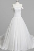 Duchesse-Linie schulterfrei Gericht Schleppe Brautkleid mit Bordüre ohne Ärmeln