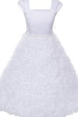 Robe de cortège enfant naturel avec fleurs avec manche courte avec zip avec perle