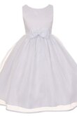 Robe de cortège enfant ligne a manche nulle avec nœud col u profond